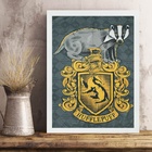 Quadro Decorativo Brasão Hufflepuff 45x34cm - Com Vidro Moldu