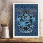 Quadro Decorativo Brasão Ravenclaw 24x18cm Moldura Branca