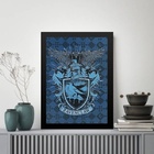 Quadro Decorativo Brasão Ravenclaw 33x24cm Moldura Branca