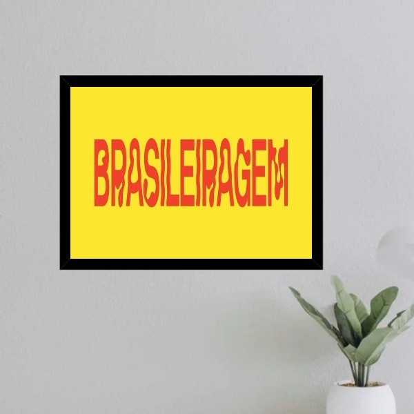 Quadro Decorativo Brasileiragem 33x24cm Moldura Branca