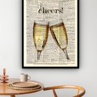 Quadro Decorativo Brinde Cheers Bar Vintage  - 70x50cm Moldur