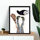 Quadro Decorativo Bruxa Cansada 24x18cm - Com Vidro Moldura B