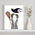 Quadro Decorativo Bruxa Cansada 24x18cm - Com Vidro Moldura B