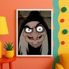 Quadro Decorativo Bruxa Desenho Animado 24x18cm - Com Vidro M