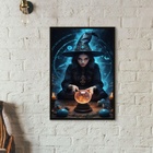 Quadro Decorativo Bruxa Vidente 45x34cm Moldura:madeira Preta
