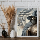 Quadro Decorativo Bruxo - Magia 24x18cm - Com Vidro Moldura B