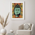 Quadro Decorativo Buda Anos 70 - 60x48cm Moldura:madeira Preta