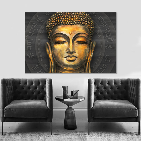 Quadro Decorativo Buda Dourado