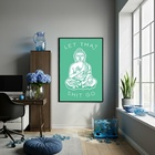 Quadro Decorativo Buda Let That Shit Go  - 70x50cm Moldura Pr