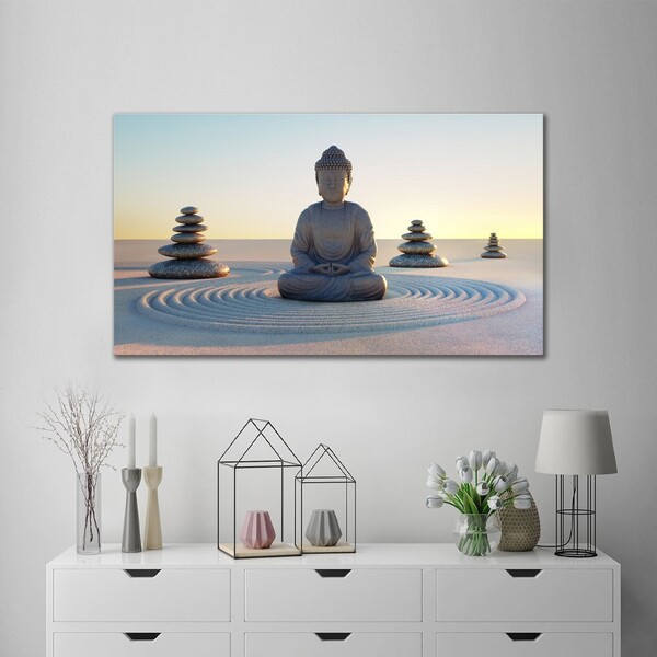 Quadro Decorativo Buda Na Areia