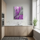 Quadro Decorativo Buda Roxo  - 70x50cm Moldura Preta