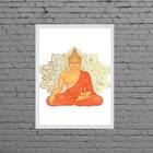 Quadro Decorativo Buda Sidarta 45x34cm Moldura:madeira Branca