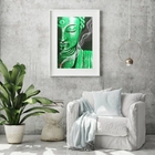 Quadro Decorativo Buda Verde - 60x48cm Moldura:madeira Preta