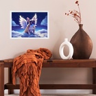 Quadro Decorativo Bulldog Francês Anjo 45x34cm Moldura Branca