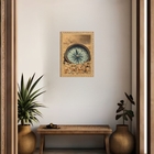 Quadro Decorativo Bússola 33x24cm Moldura Branca