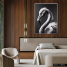 Quadro Decorativo Bw Flamingo Relevo Prata - 30x40