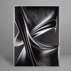 Quadro Decorativo Bw Lines Relevo Prata - 30x40