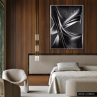 Quadro Decorativo Bw Lines Relevo Prata - 30x40