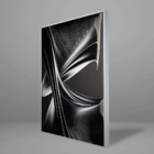 Quadro Decorativo Bw Lines Relevo Prata - 30x40