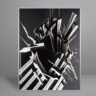 Quadro Decorativo Bw Rocks Relevo Prata - 30x40