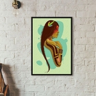 Quadro Decorativo Cabocla Jupira 24x18cm Moldura:madeira Preta