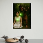 Quadro Decorativo Caboclo E Médium 45x34cm Moldura Branca