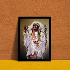 Quadro Decorativo Caboclo Pena branca 24x18cm - Com Vidro Mol