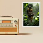 Quadro Decorativo Caboclo Ubirajara 33x24cm - Com Vidro Moldu