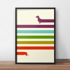 Quadro Decorativo Cachorro Bassê 30x40cm Preto