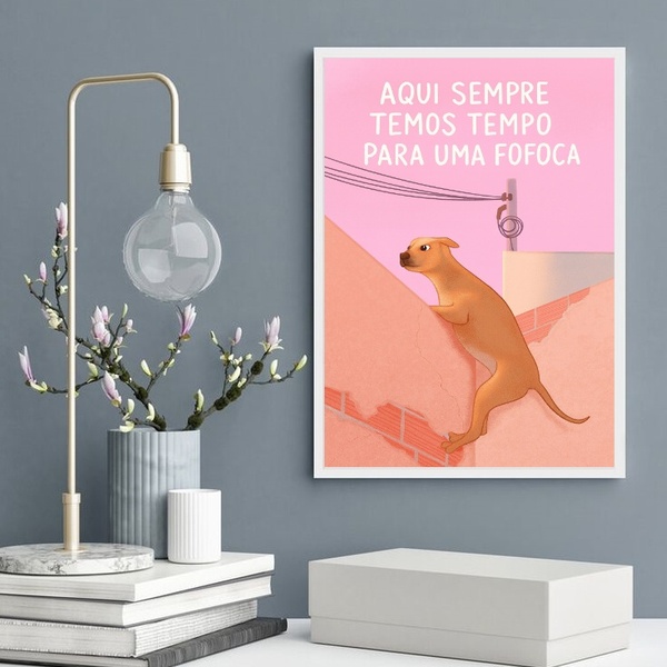 Quadro Decorativo Cachorro Caramelo - Fofoca 45x34cm - Com Vi