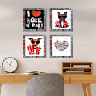 Quadro Decorativo Cachorro Cinema  Pipoca  Love   Rock