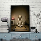 Quadro Decorativo Cachorro Meditando 45x34cm Moldura:madeira