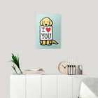 Quadro Decorativo Cachorro Placa I Love You 20x28