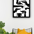 Quadro Decorativo Cachorro Salsicha  - 70x50cm Moldura Branca