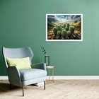 Quadro Decorativo Cactos Montanhas - 50x70cm Moldura Branca