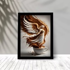 Quadro Decorativo Café Abençoado 33x24cm Moldura Branca