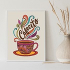Quadro Decorativo Café - Cafecito 24x18cm - Com Vidro Moldura