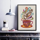 Quadro Decorativo Café - Cafecito 45x34cm - Com Vidro Moldura
