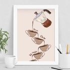 Quadro Decorativo Café Deixa fluir 45x34cm - Com Vidro Moldur
