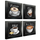 Quadro Decorativo Café Expresso Padaria Cozinha 12x12cm 4 Un
