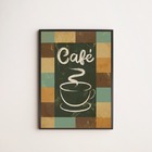 Quadro Decorativo Café Ii 45x34cm - Com Vidro Moldura:madeira