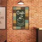 Quadro Decorativo Café Ii 45x34cm - Com Vidro Moldura:madeira