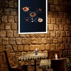 Quadro Decorativo Café Jogo Da Velha  - 70x50cm Moldura Preta