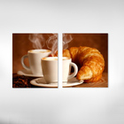 Quadro Decorativo Café Padaria Croissant Para Sala