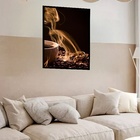 Quadro Decorativo Café Quente  - 70x50cm Moldura Preta