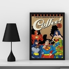 Quadro Decorativo Café Super heróis 45x34cm - Com Vidro Moldu