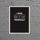 Quadro Decorativo Café Tabela Periódica 24x18cm - Com Vidro M