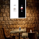 Quadro Decorativo Café Vinho Am Pm  - 70x50cm Moldura Preta