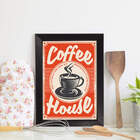 Quadro Decorativo Café Vintage 22x32cm Moldura Preta