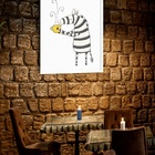 Quadro Decorativo Café Zebrinha  - 70x50cm Moldura Preta